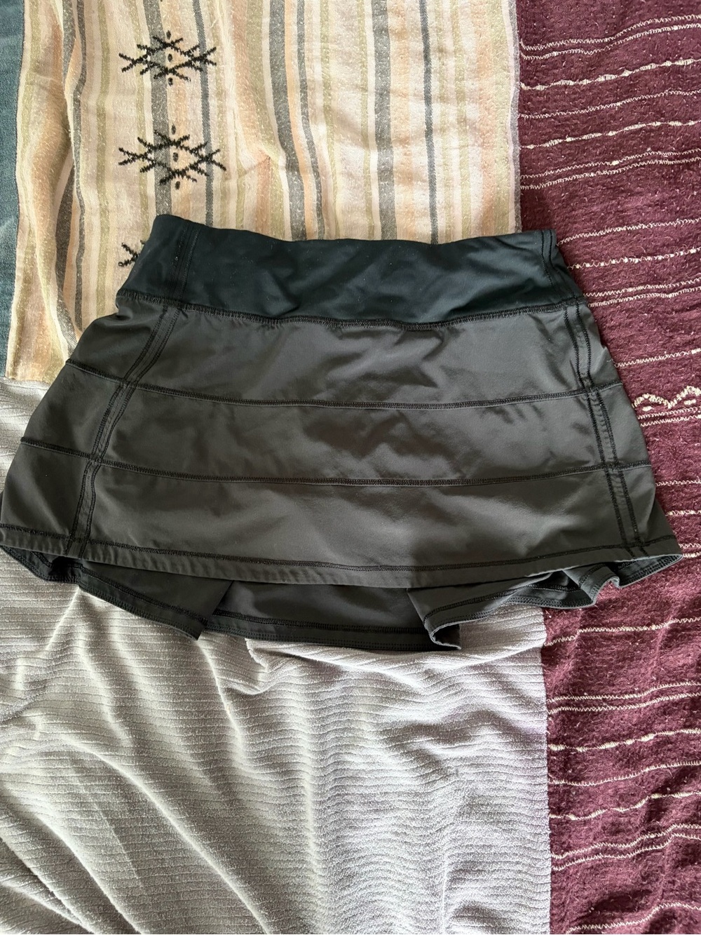 Lululemon black ribbed tennis skirt